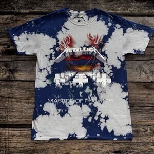 Metallica Master of Puppets T Shirt Bleach Tie Dye Rock Band Mens Small
